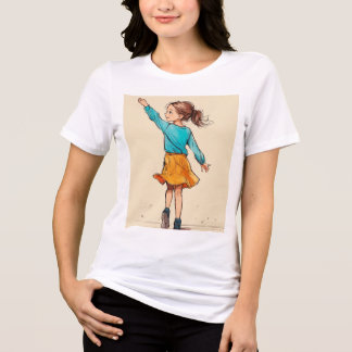 Dreamy Watercolour T-shirt with Whimsical Ban Bloc Tri-Blend Shirt
