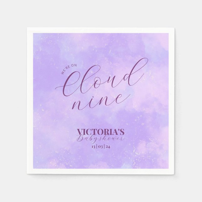 Dreamy We Are On Cloud Nine Baby Shower  Napkin (Front)