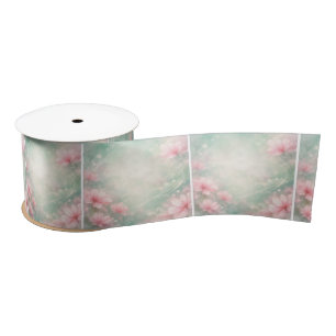 Dreamy Wedding Flowers On Mint Green Satin Ribbon