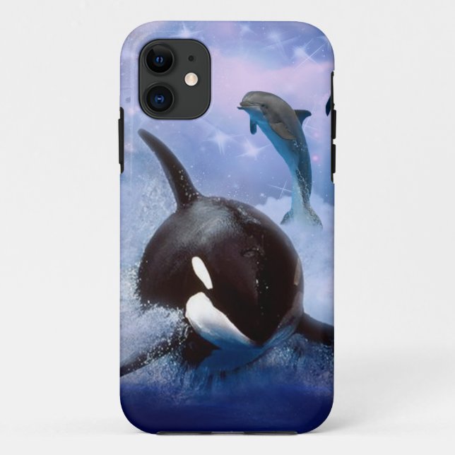 Dreamy whale and dolphins Case-Mate iPhone case (Back)