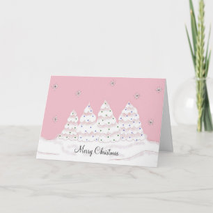 Dreamy White Christmas Trees Holiday Card