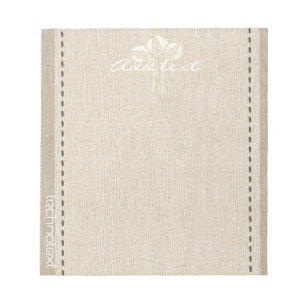 Dreamy White Tulips Linen Look Add Text Gardener Notepad