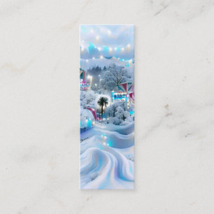 Dreamy Winter Wonderland Lights Bookmark Mini Business Card