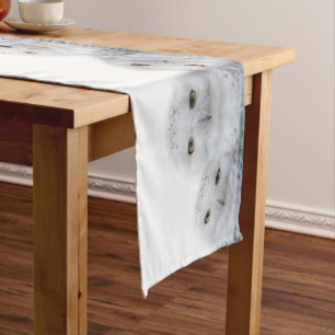Dreamy Wisdom of Snowy Owls Family Long Table Runner