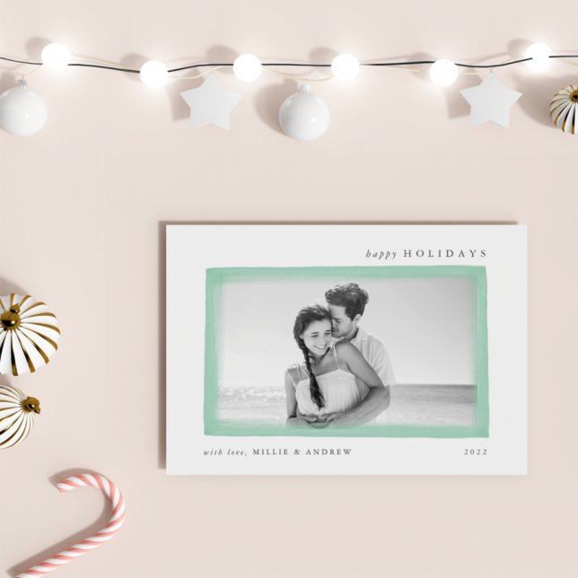 Dreamy Wish Holiday Photo Card | Mint (Creator Uploaded)