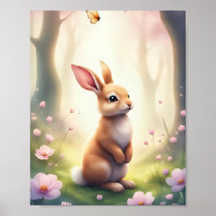 Dreamy Woodland Bunny Nursery Baby&Kids  Poster