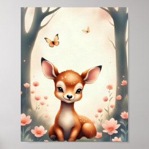 Dreamy Woodland Deer Nursery Baby & Kids Poster