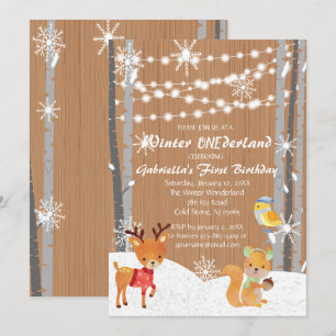 Dreamy Woodland Forest ONEderland Birthday Invitation