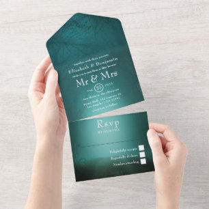 Dreamy Woodland Forest Wedding All In One Invitation
