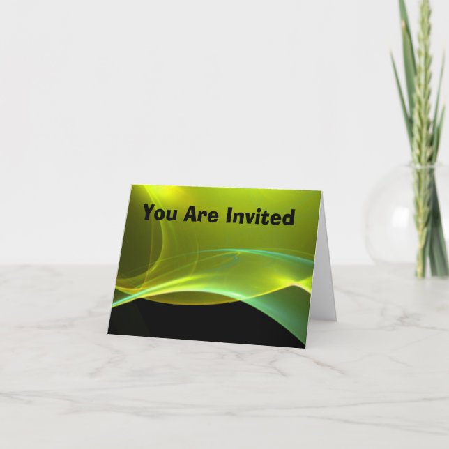 Dreamy Yellow and Green Sweep Invitation (Front)