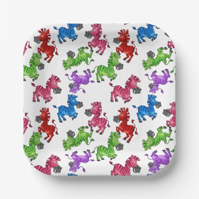 Dreamy Zebra World  Paper Plate (Front)