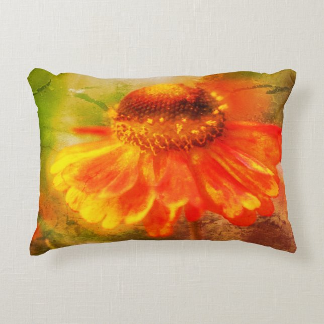 Dreamy Zinnia Flower Abstract  Decorative Cushion (Front)
