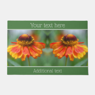 Dreamy Zinnia Flower Personalised Doormat