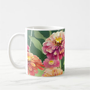 Dreamy Zinnia Flowers Coffee Mug