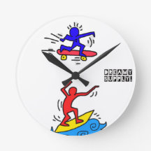 DreamySupply Cali Lifestyle Pop Art Round Clock