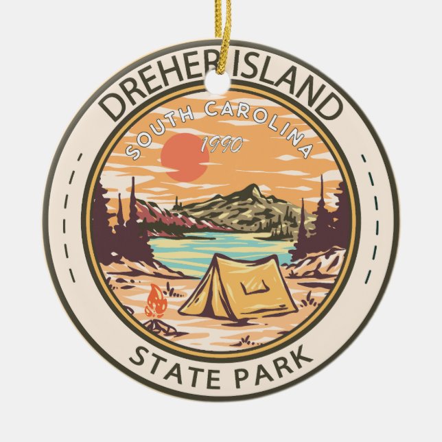 Dreher Island State Park South Carolina Badge Ceramic Ornament (Front)