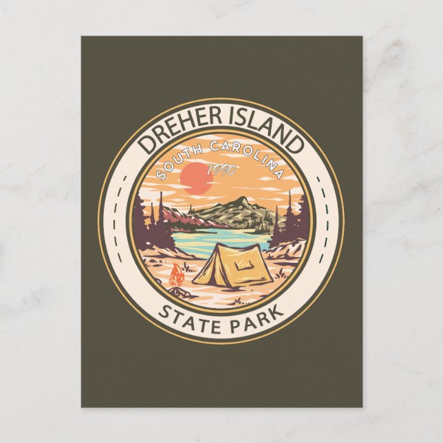 Dreher Island State Park South Carolina Badge Postcard (Front)