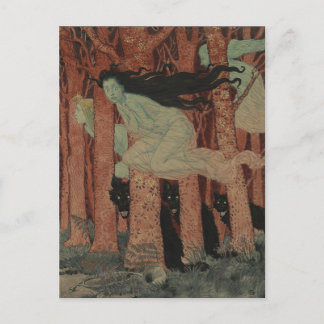 Drei Frauen und drei Wölfe Eugène Grasset Postcard