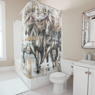Drei Tölter Braun Shower Curtain