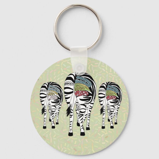 Drei Zebras Key Ring (Front)