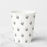 Dreidel black white pattern Hanukkah modern  Paper Cups<br><div class="desc">Dreidel (a spinning top with four sides,  each inscribed with a letter of the Hebrew alphabet) black and white modern pattern Hanukkah,  bar mitzvah,  bat mitzvah,  Shabat,  Jewish Holidays,  elegant Paper Cups</div>