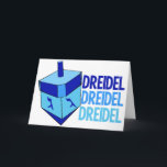 Dreidel Cute Blue Kids Happy Hanukkah Holiday Card<br><div class="desc">Dreidel dreidel dreidel in three different shades of blue with a blue dreidel for Chanukah. Cute children's happy Hanukkah cards.</div>