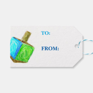 Dreidel Gift Tag-Horizontal Gift Tags