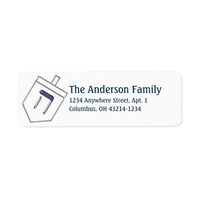 Dreidel Hanukkah Address Labels d10 (Front)