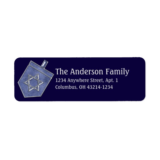 Dreidel Hanukkah Address Labels d12 (Front)