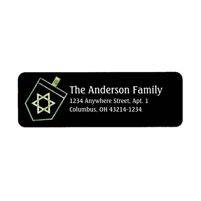 Dreidel Hanukkah Address Labels d4 (Front)