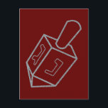 Dreidel Hanukkah Glitter Postcard<br><div class="desc">Hanukkah 2022 will begin in the evening of Sunday 18 December and ends in the evening of Monday 26 December</div>