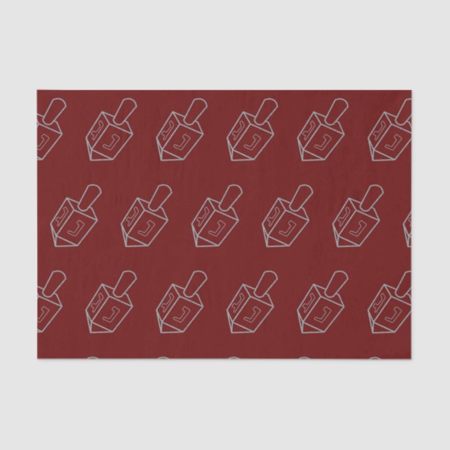 Dreidel Hanukkah Glitter Tissue Paper (Front)