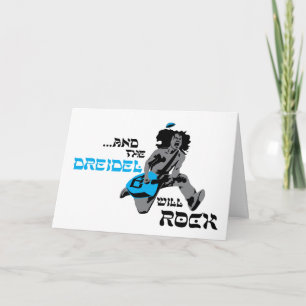 Dreidel Rock Chanukah Card