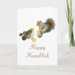 Dreidel Squirrel Card<br><div class="desc">Dreidel playing squirrel. Happy Hanukkah.</div>