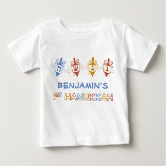 Dreidels 1st Hanukkah Personalised Baby Tee