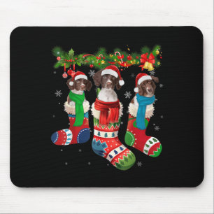 Drentse Patrijshond In Christmas Socks Mouse Pad