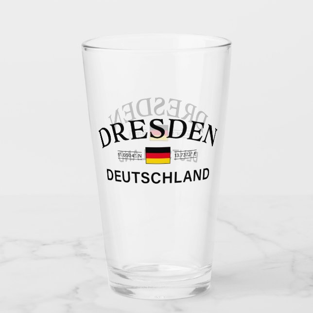 Dresden Deutschland Coordinates German Glass (Front)