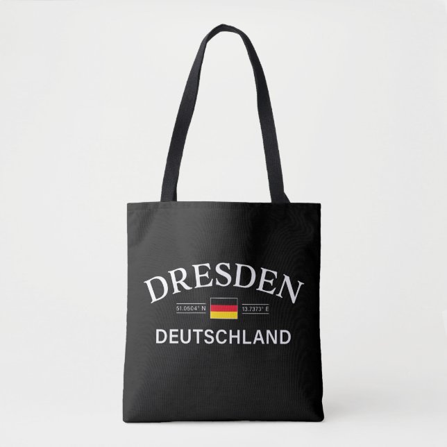 Dresden Deutschland Coordinates German Tote Bag (Front)