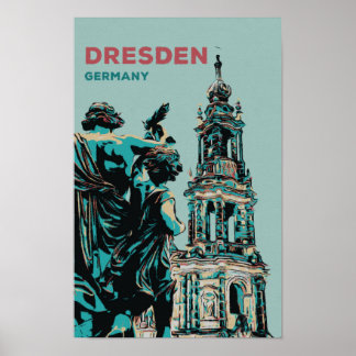 Dresden German Historic City Poster