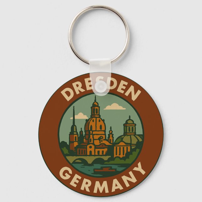 Dresden Germany City Art Key Ring (Front)