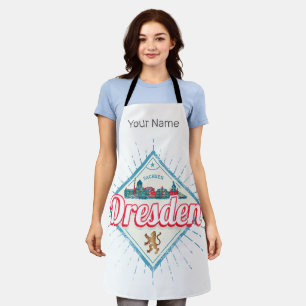 Dresden Germany Saxony Retro Skyline Vintage Apron