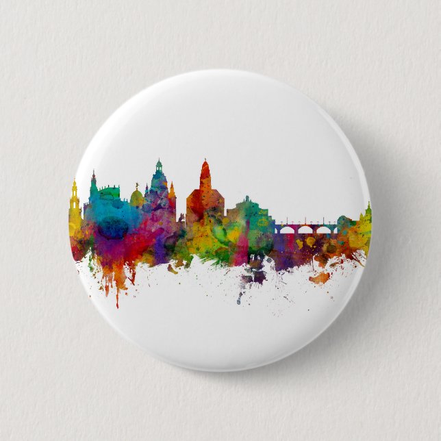 Dresden Germany Skyline 6 Cm Round Badge (Front)