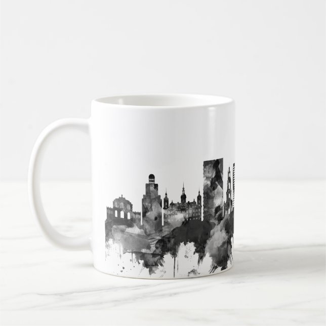 Dresden Germany Skyline BW Coffee Mug (Left)