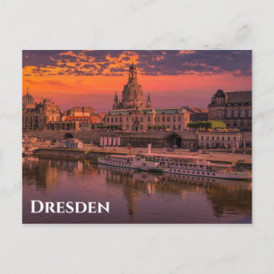 Dresden Germany Sunset Travel Photo Postcard