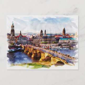 Dresden Germany watercolor art Postcard