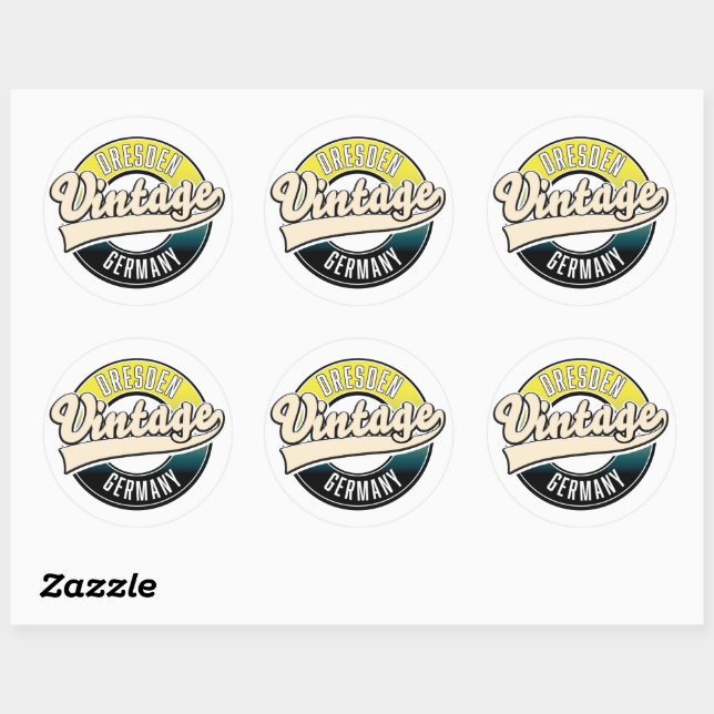 Dresden vintage style logo classic round sticker (Sheet)