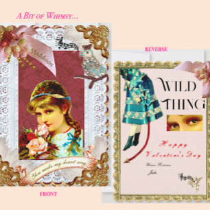 Dresden 'Wild Thing' Victorian Flat Card