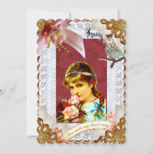 Dresden 'Wild Thing' Victorian Flat Card