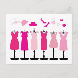 dress-163552 PINKS dress dresses hat clothes clot Postcard