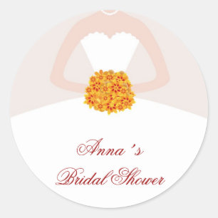 Dress Bridal Shower Favour Labels Fall